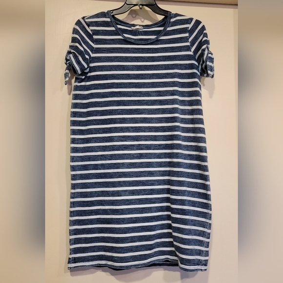 Jane & delancey women's blue and white stripped tshirt style dress - Picture 1 of 5